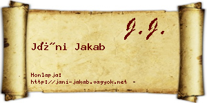 Jáni Jakab névjegykártya